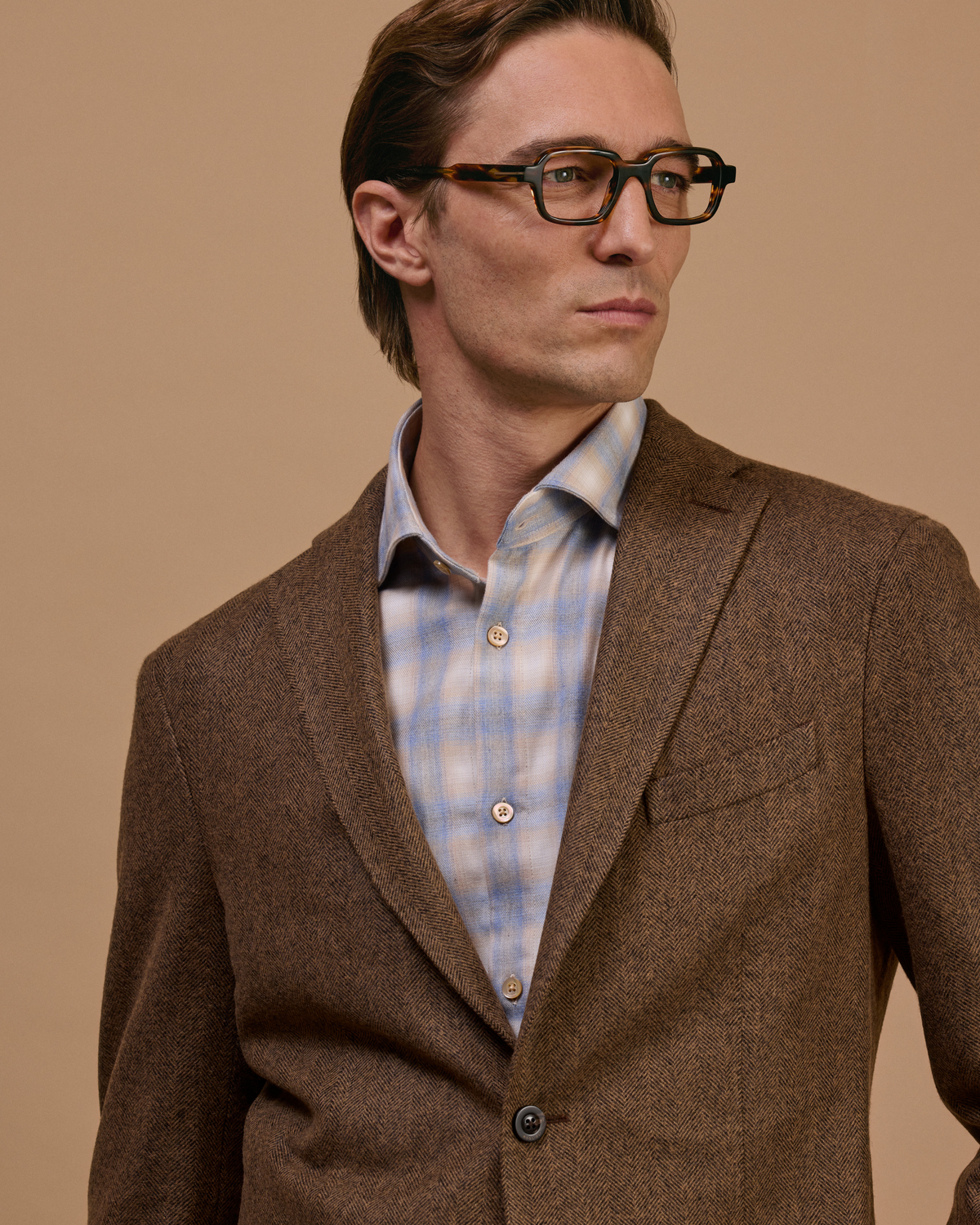 person wearing a green jacket