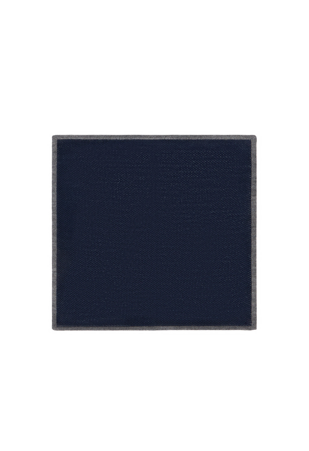Blue Silk pocket square with contrasting piping