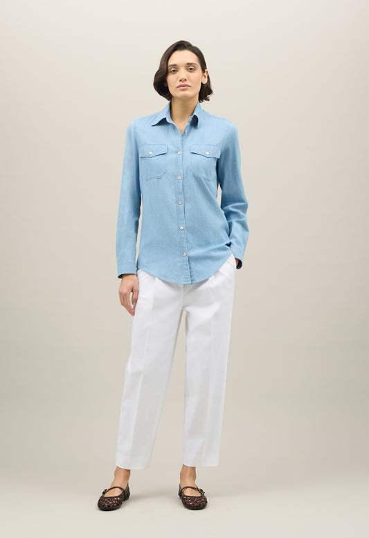 Blue Denim Western Shirt 