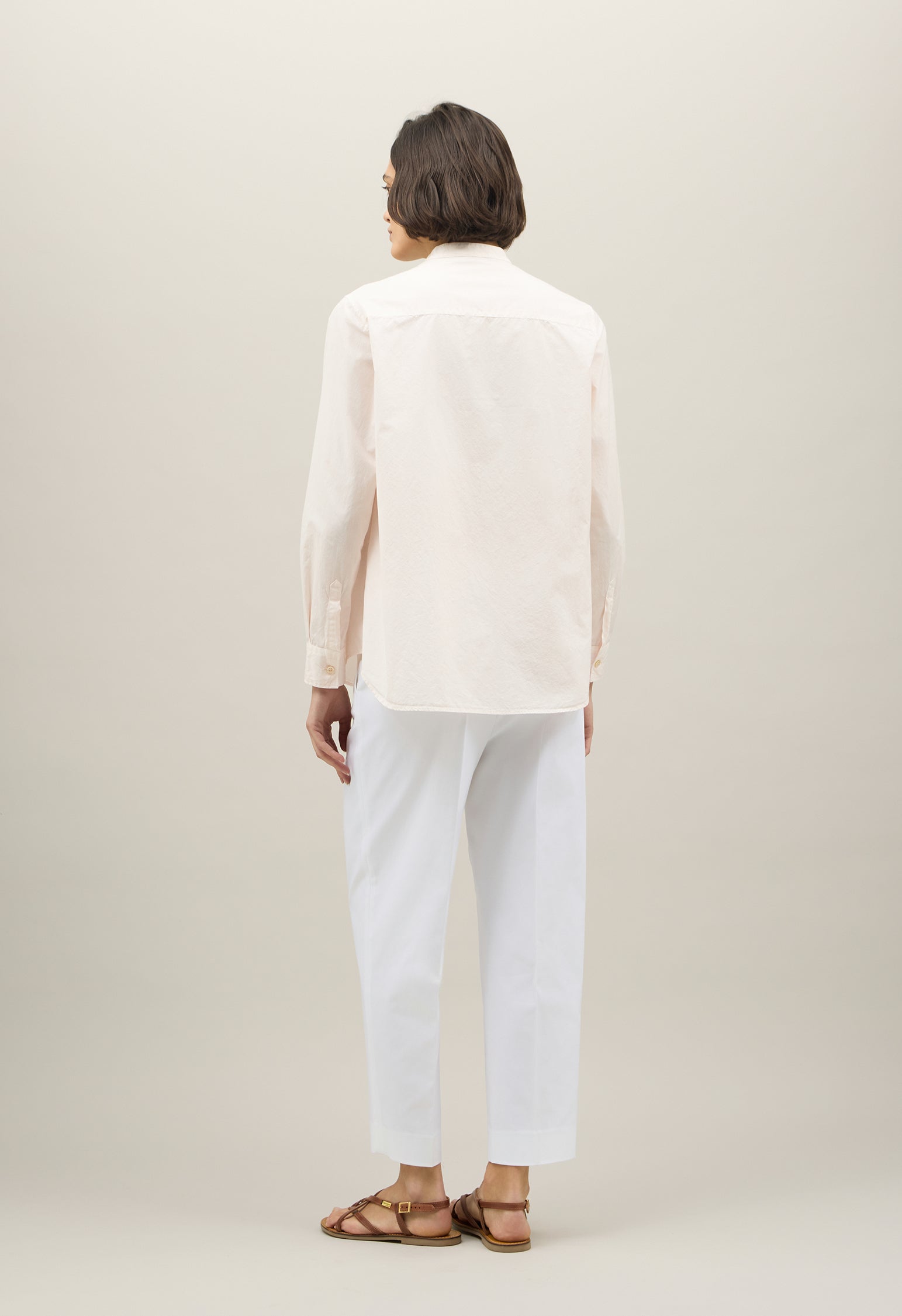 Camicia guru in cotone popeline rosa
