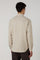 Camicia western a quadri in misto cotone beige