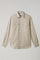 Camicia western a quadri in misto cotone beige