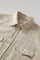 Camicia western a quadri in misto cotone beige