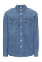 Camicia western in denim blu