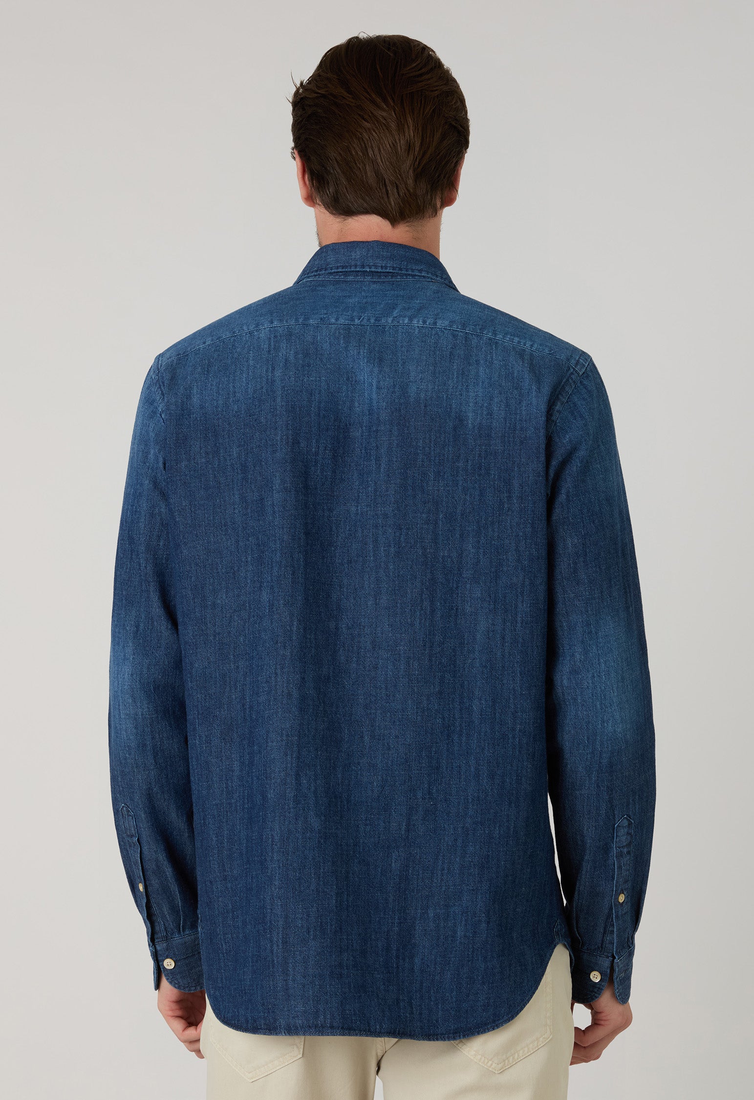 Camicia western in denim blu scuro