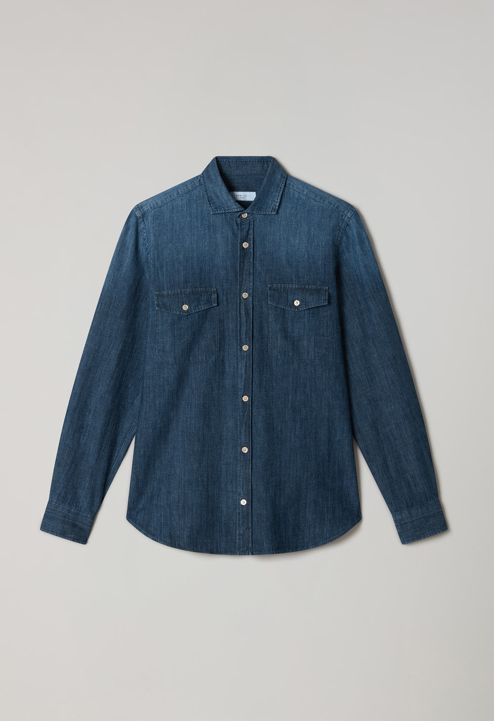 Camicia western in denim blu scuro