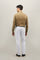 Camicia Western in lino beige scuro
