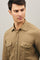 Camicia Western in lino beige scuro