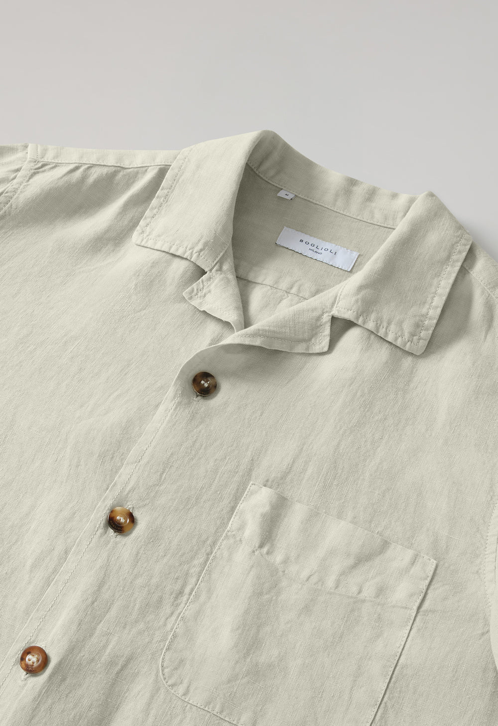 Overshirt Painter in lino tinto in capo beige