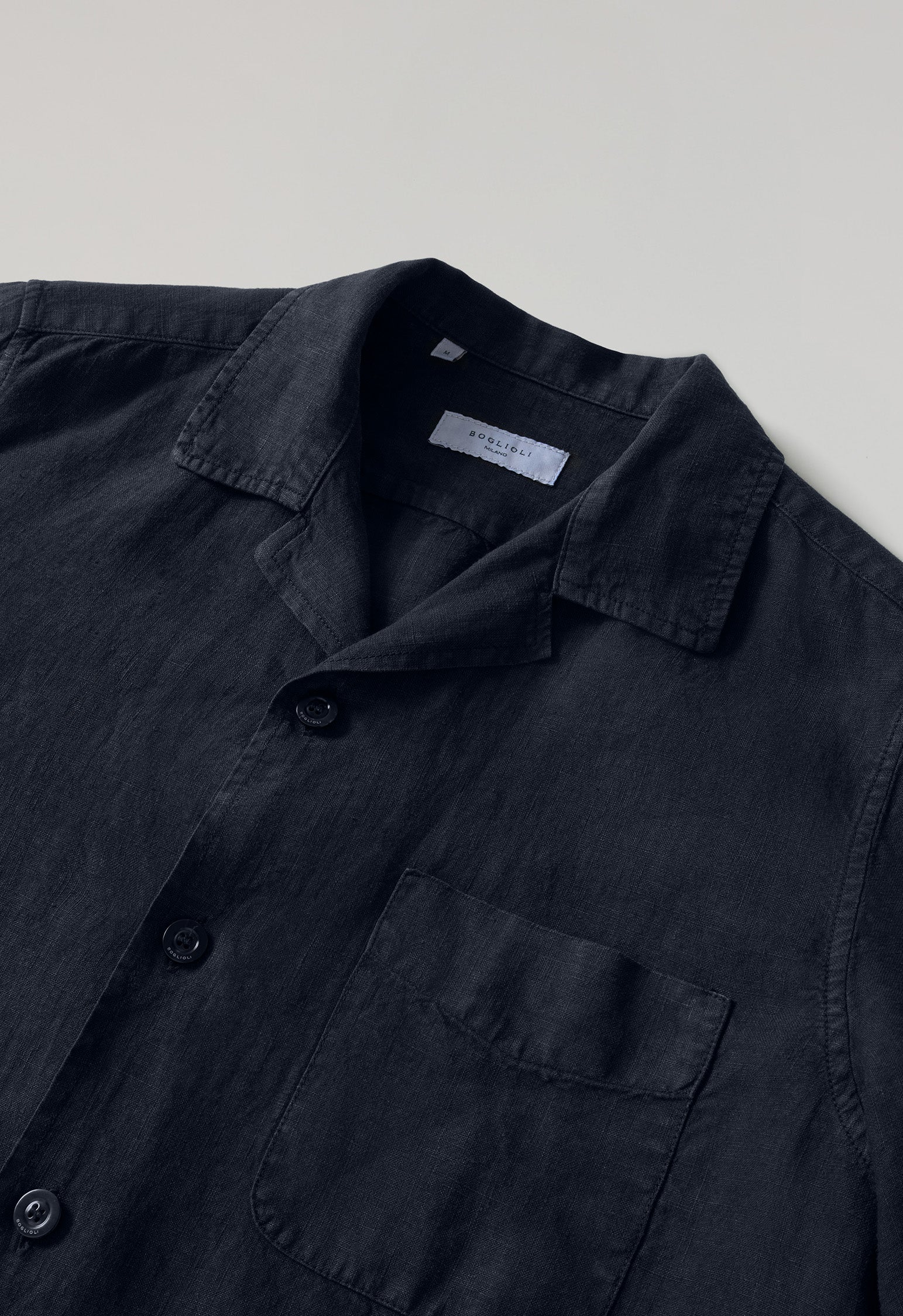 Overshirt Painter in lino tinto in capo blu