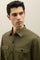 Overshirt in cotone tinto in capo verde