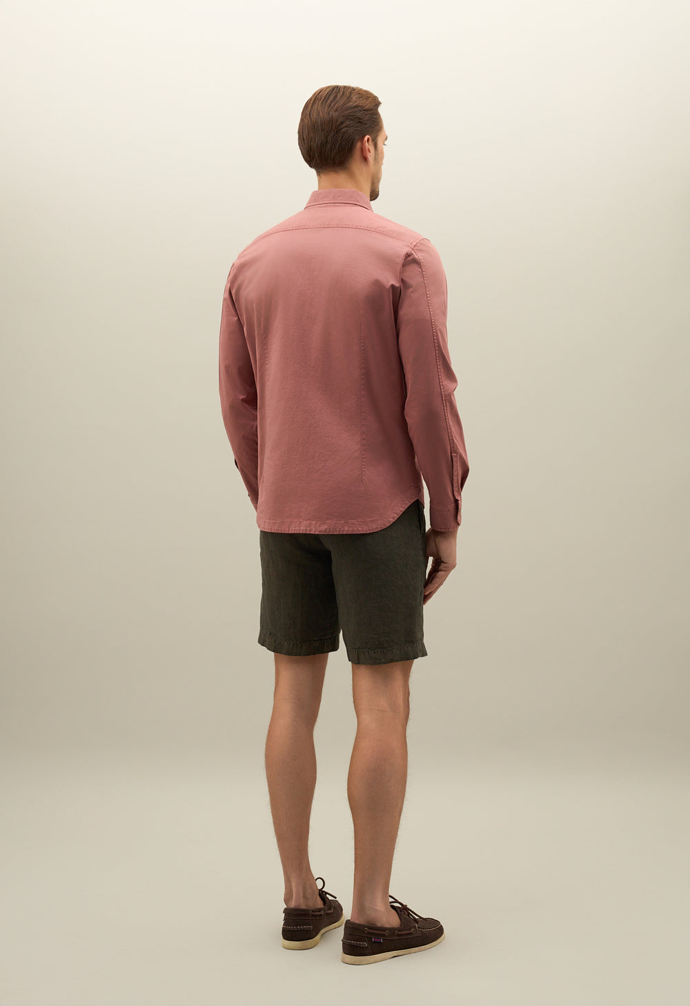 Overshirt in cotone tinto in capo rosa