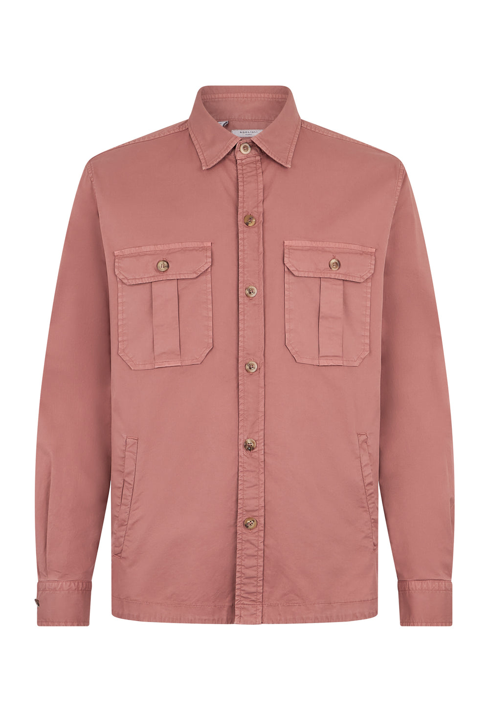 Overshirt in cotone tinto in capo rosa