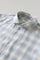 Camicia a quadri in misto cotone azzurro chiaro