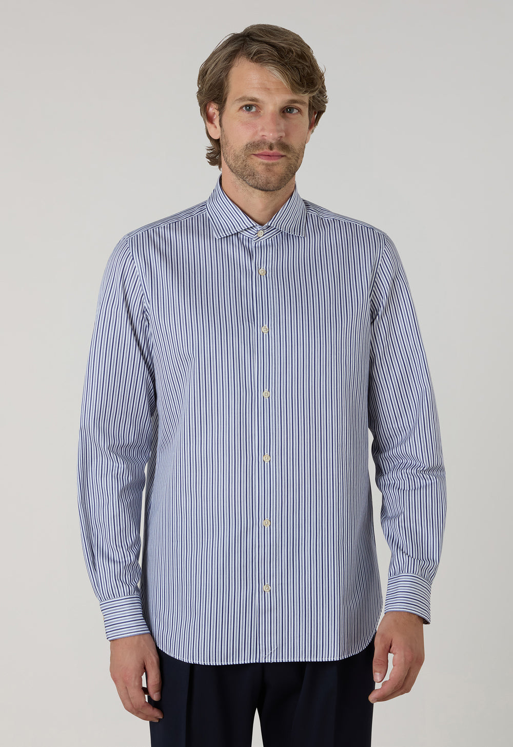 Blue Striped Soft Cotton Shirt