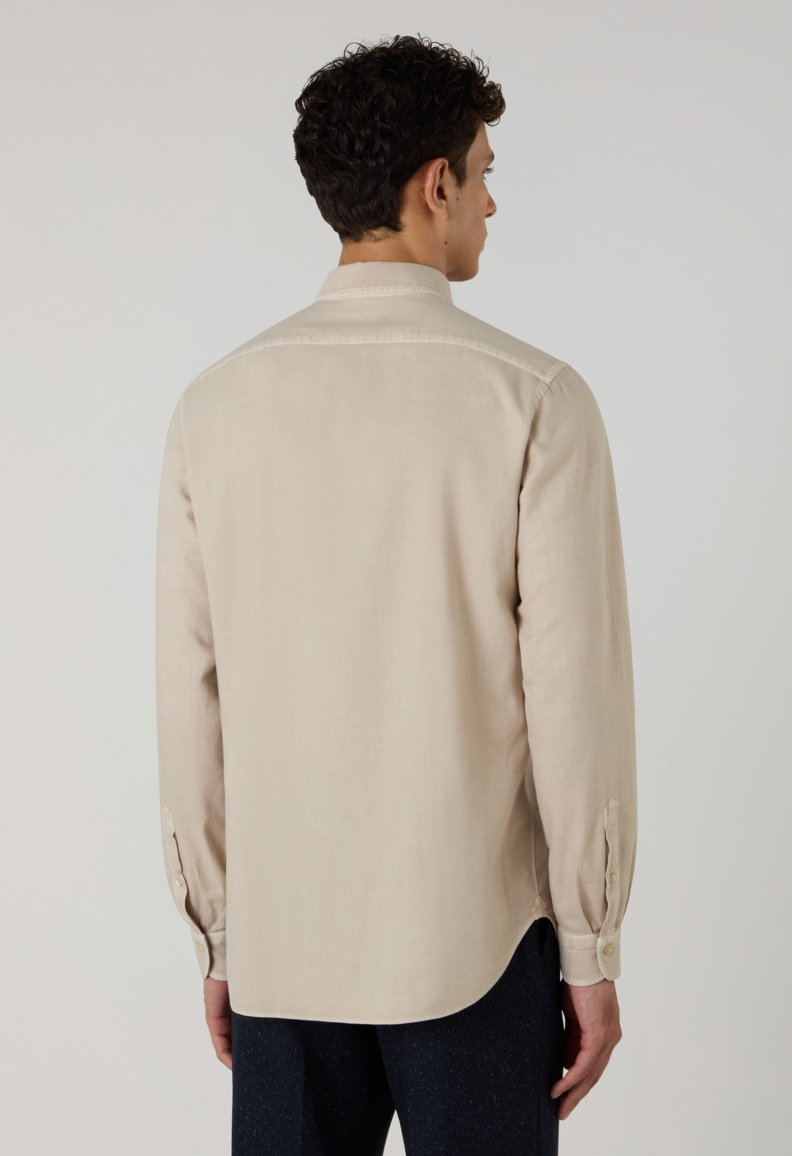Camicia vaiella tinta in capo beige