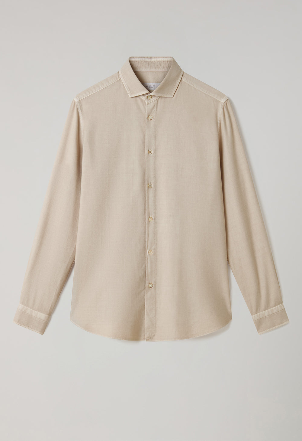 Camicia vaiella tinta in capo beige