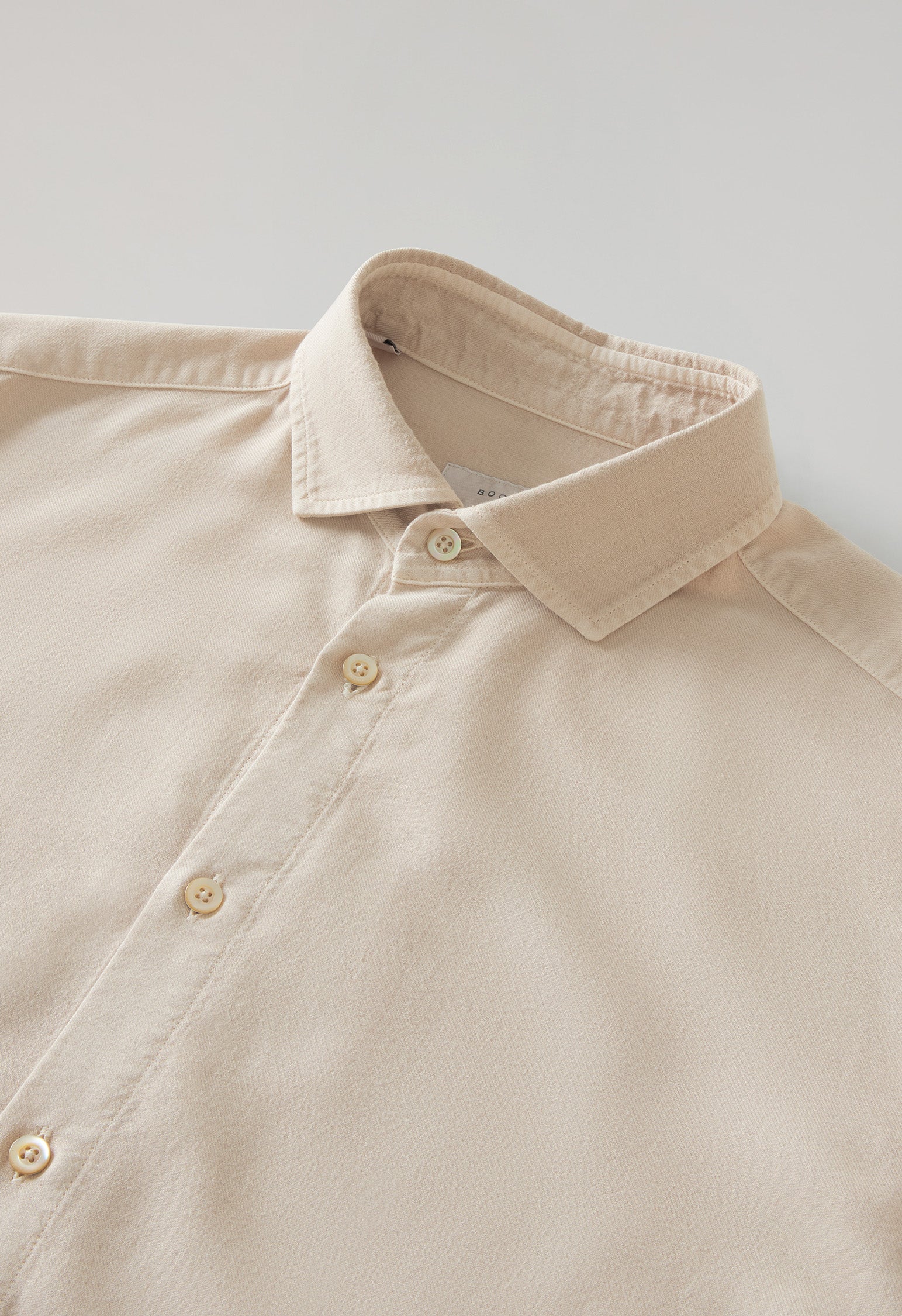 Camicia vaiella tinta in capo beige