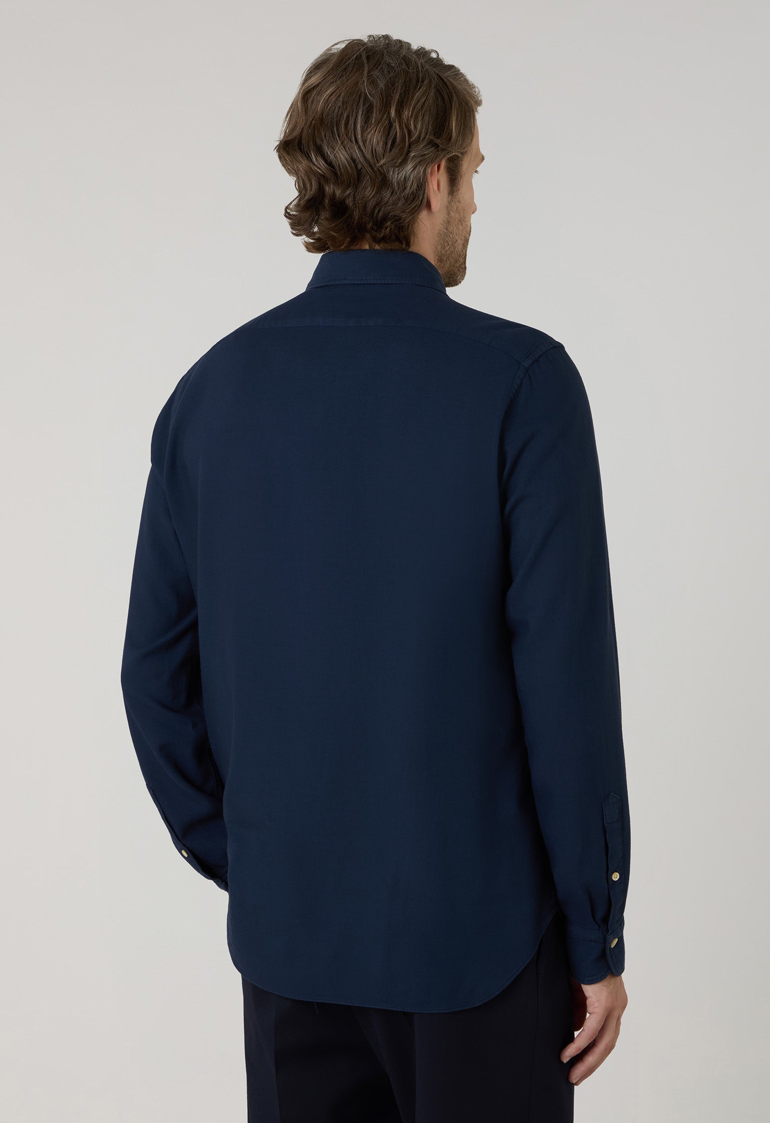 Camicia vaiella tinta in capo blu