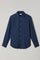 Camicia vaiella tinta in capo blu
