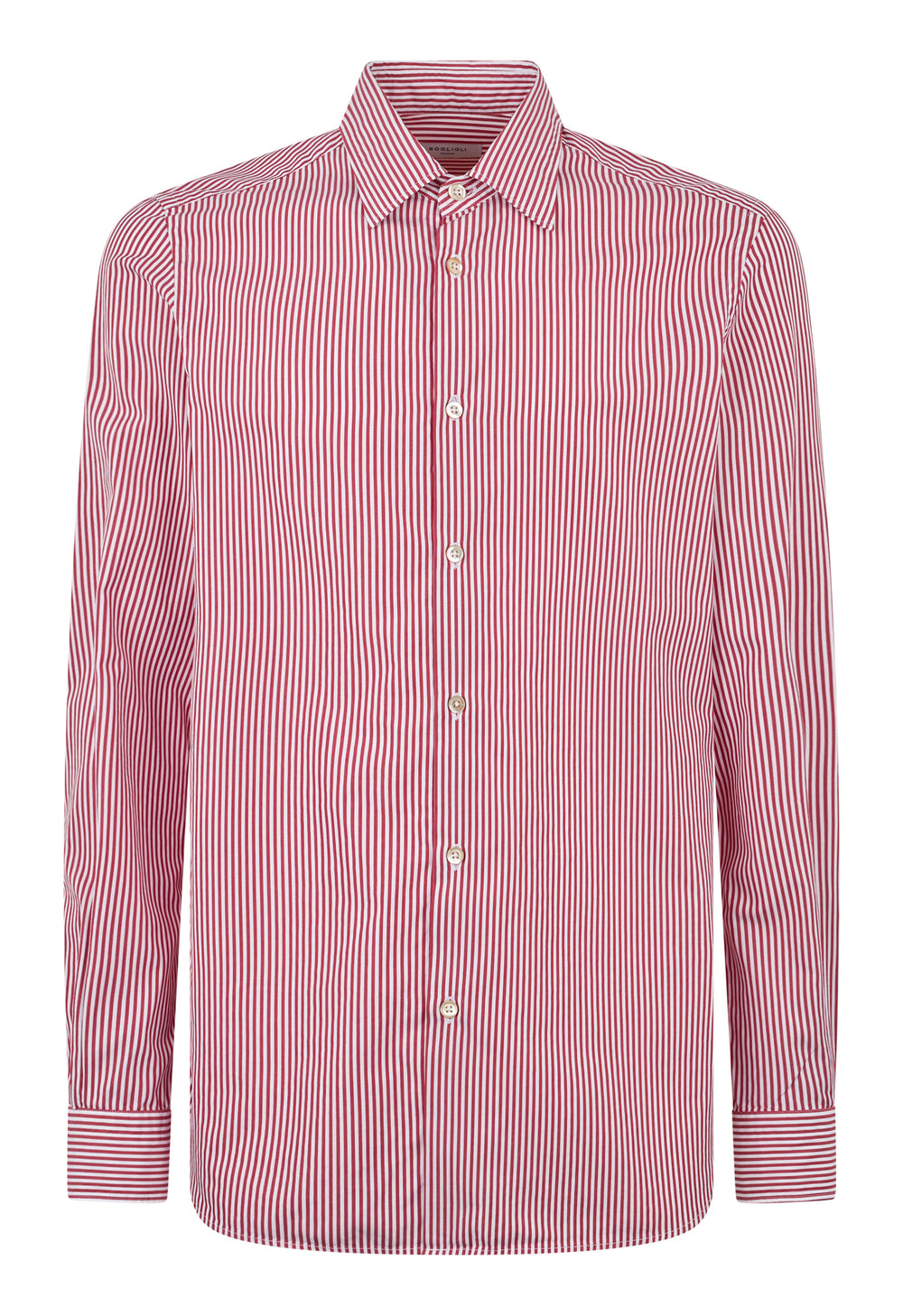 Camicia a righe in popeline rosso