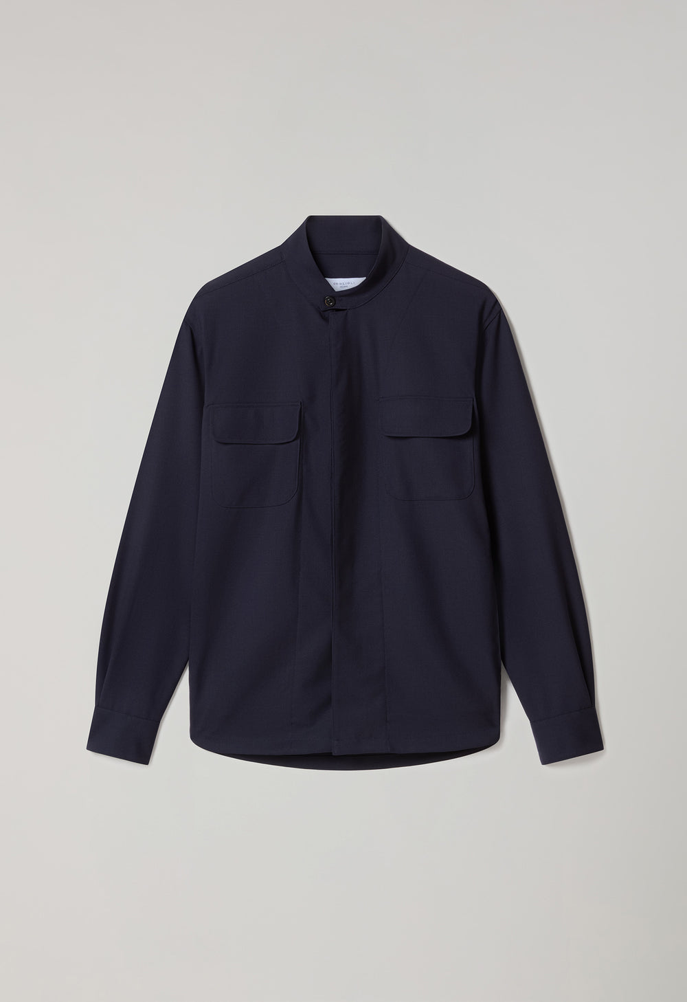 Blue Wool Canvas Overshirt