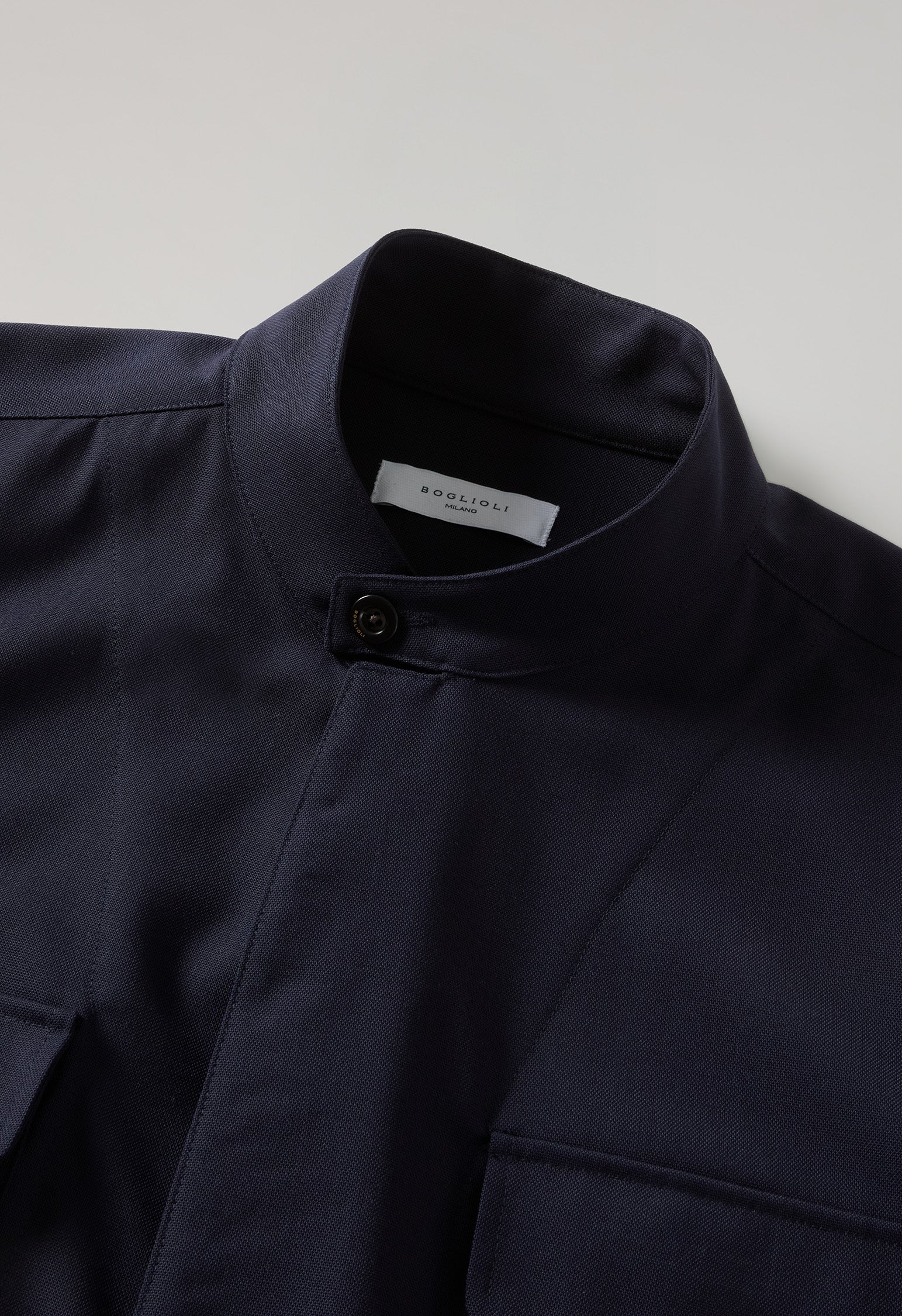 Blue Wool Canvas Overshirt