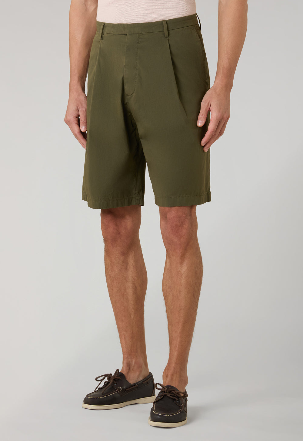 Abito Khaki Bermuda in popeline tinto in capo verde