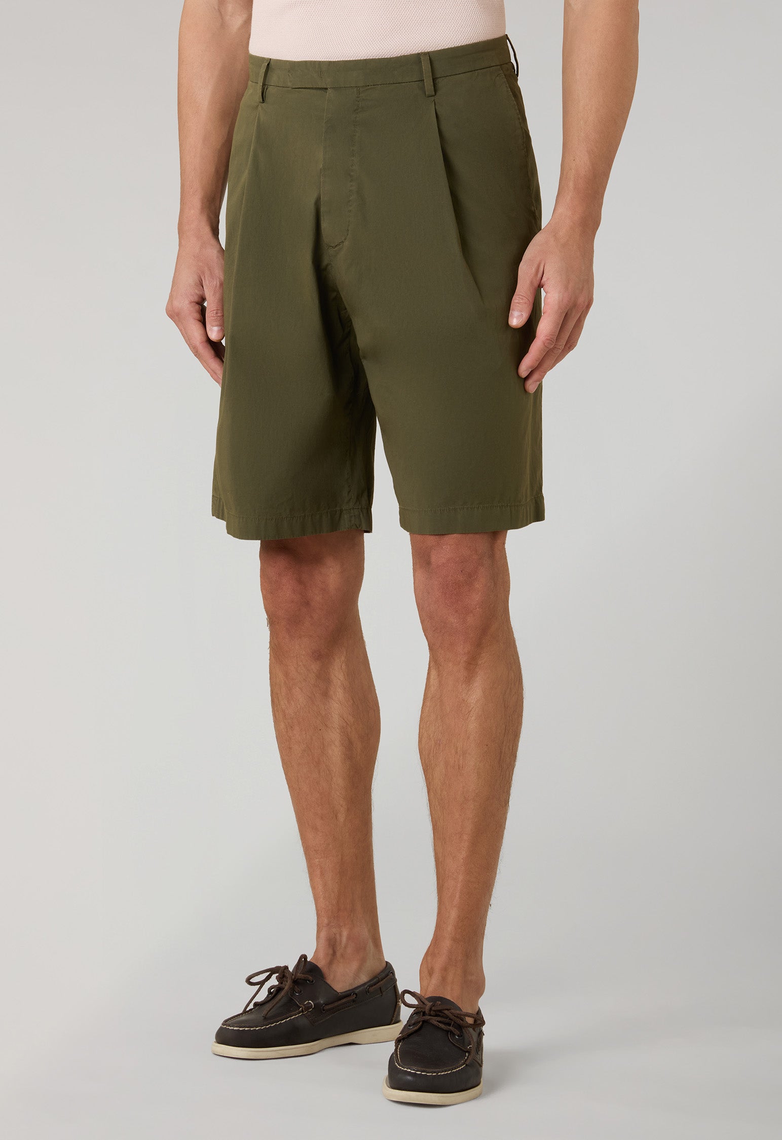Abito Khaki Bermuda in popeline tinto in capo verde
