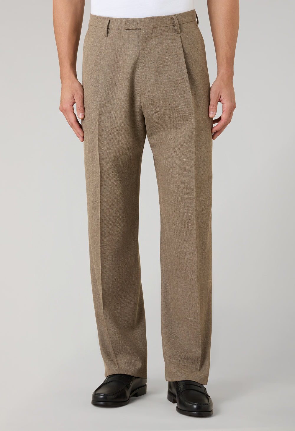Beige Light Wool Honeycomb Fluid Suits
