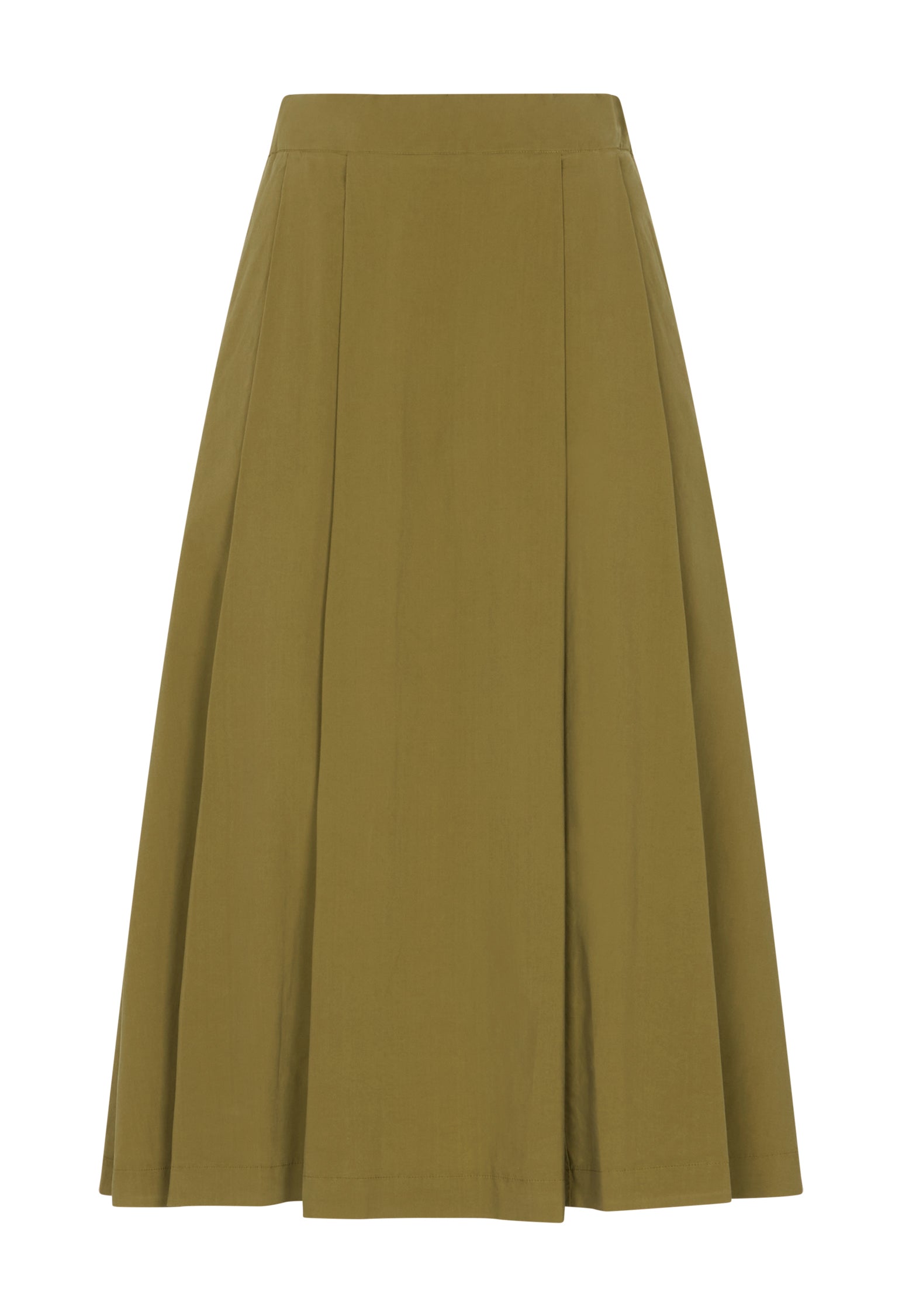 Green Light Popeline pleated Skirt
