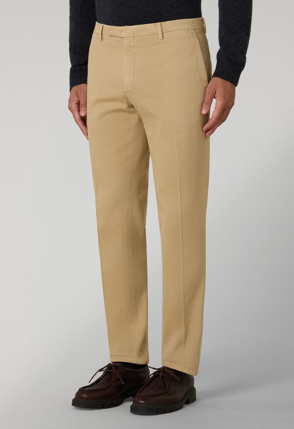 Pantalone Chino slim in cotone comfort beige