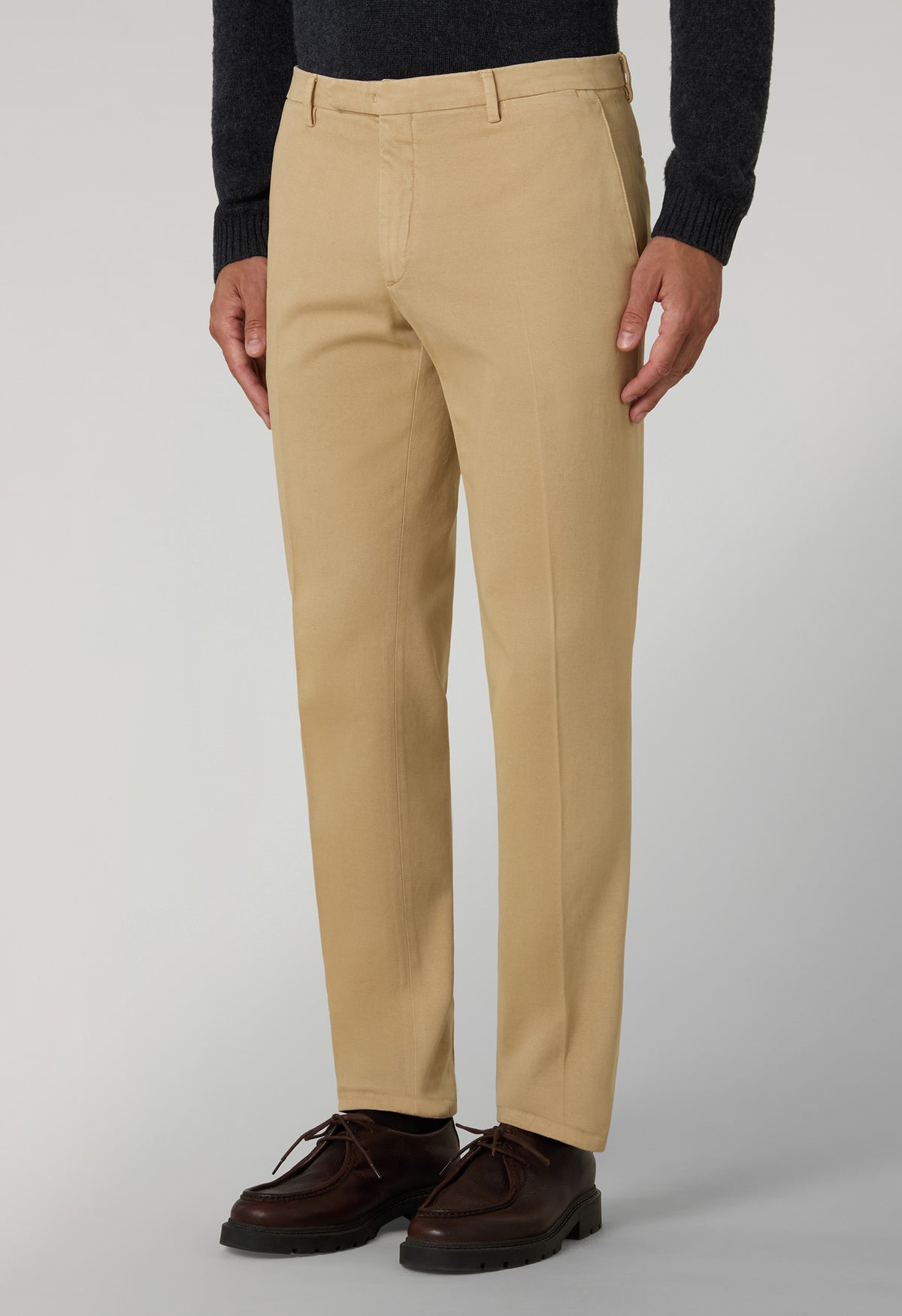 Pantalone Chino slim in cotone comfort beige