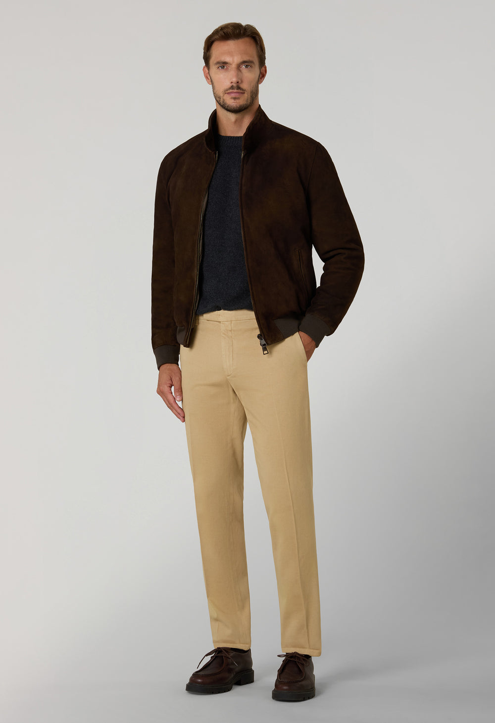 Pantalone Chino slim in cotone comfort beige