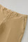 Beige Stückgefärbte schlanke Chinohose aus Samt