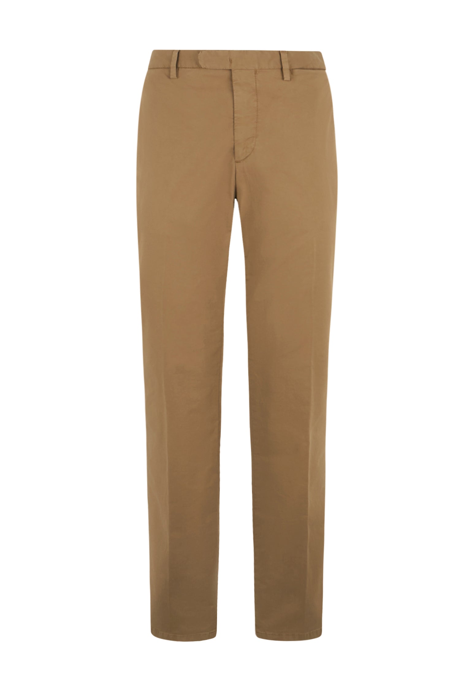 Braune gerade Chinohose aus Stretch-Baumwolle