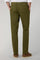 Pantalone in cotone tinto in capo micro-spinato verde