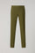 Pantalone in cotone tinto in capo micro-spinato verde
