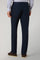 Blue Garment Dyed Cotton Micro-Herringbone Trousers