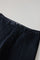 Blue Garment Dyed Cotton Micro-Herringbone Trousers