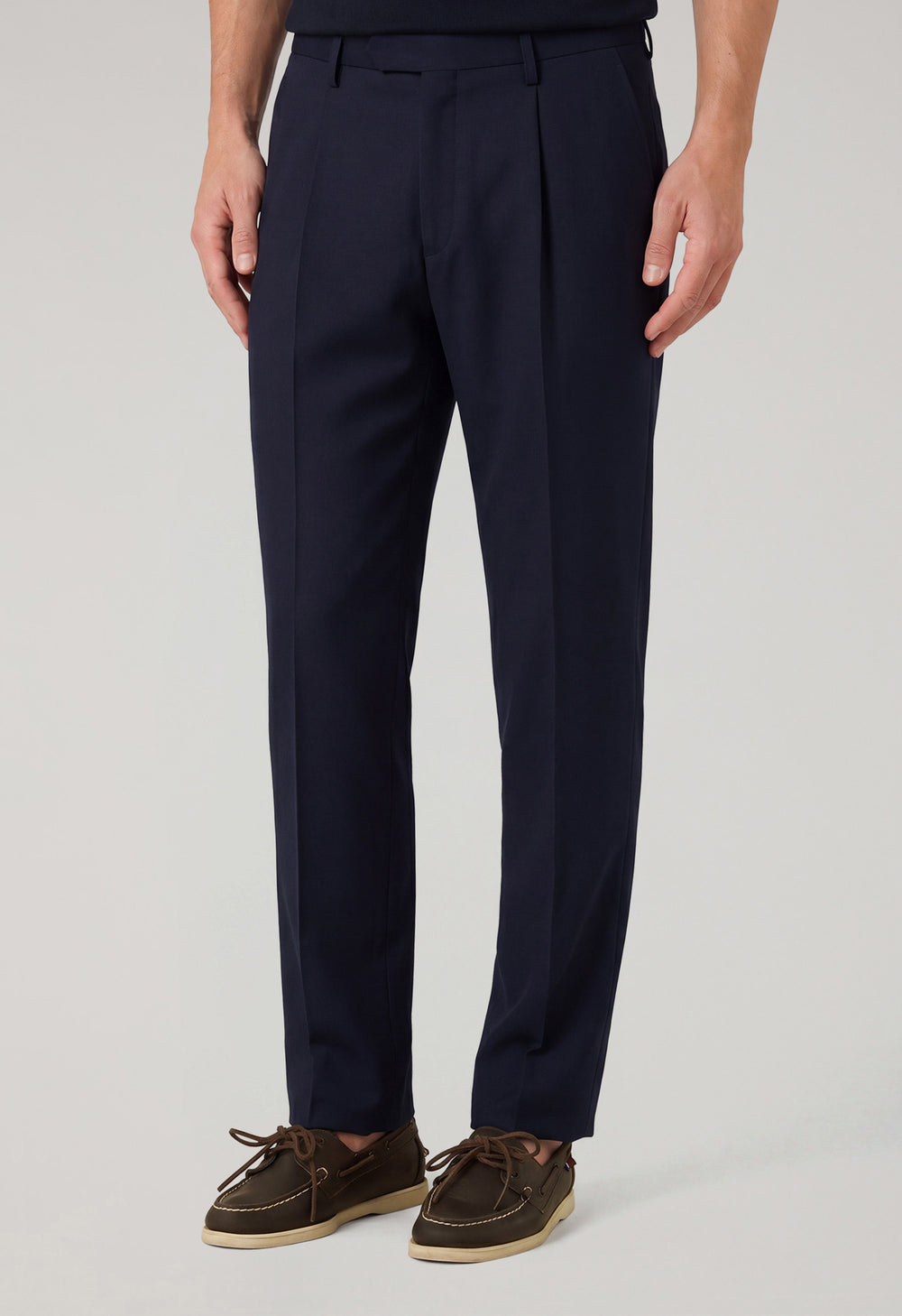 Hose aus blauem Woll-Canvas
