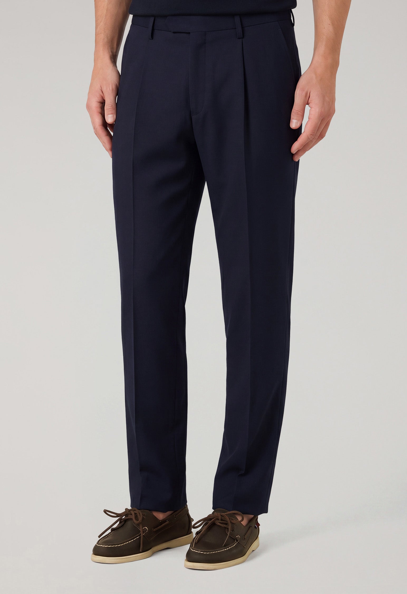 Hose aus blauem Woll-Canvas