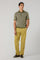 Joggers in gabardina di cotone e lino tinto in capo khaki chiaro