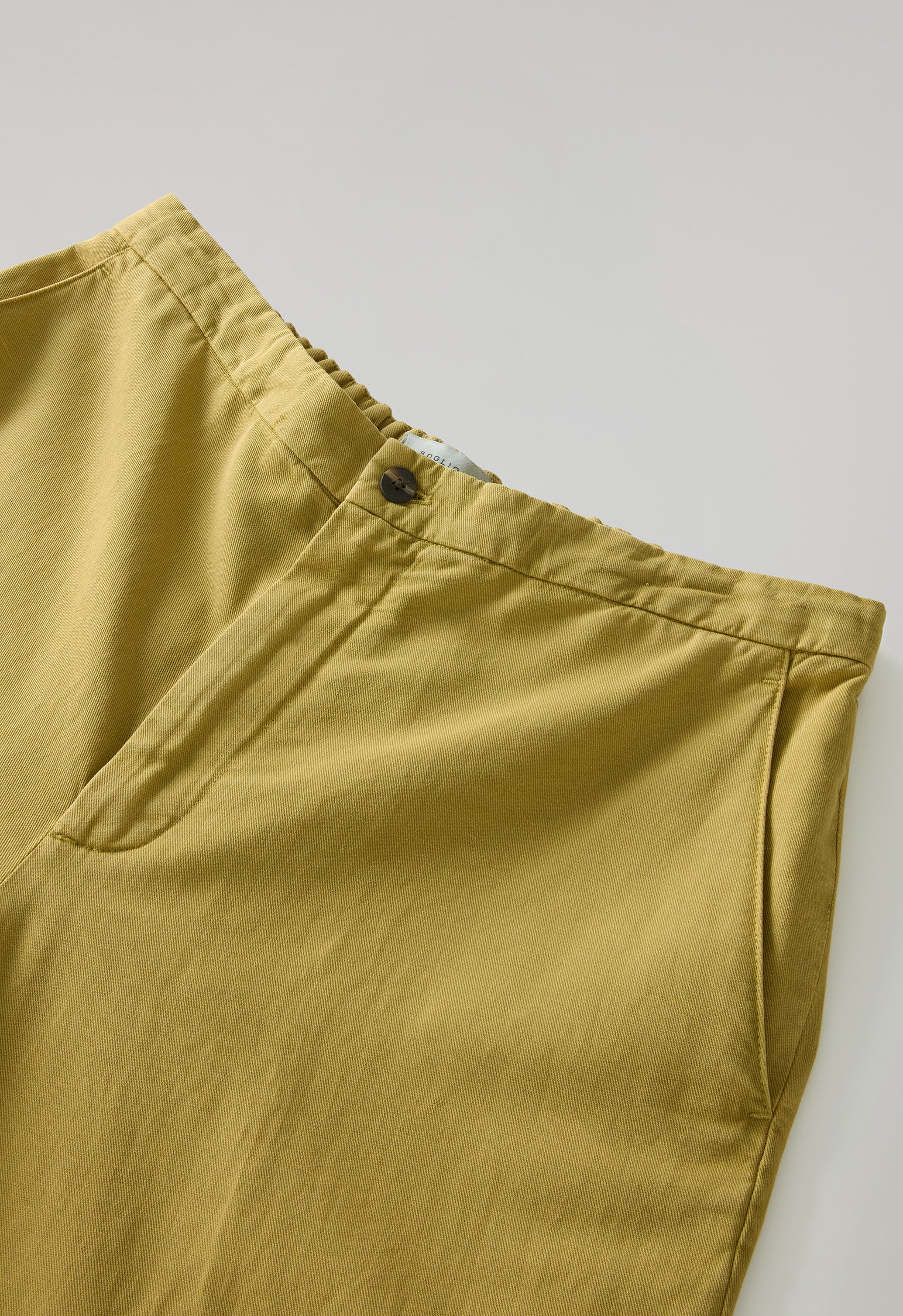 Joggers in gabardina di cotone e lino tinto in capo khaki chiaro
