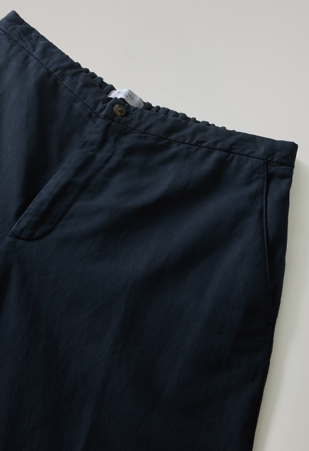Joggers in gabardina di cotone e lino tinto in capo blu