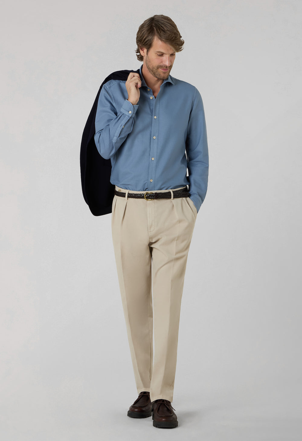 White Garment Dyed Soft Cotton Roma Trousers