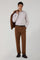 Brown Garment Dyed Soft Cotton Roma Trousers