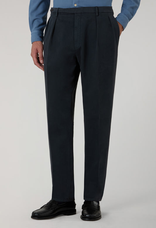 Pantalone Roma in cotone soft tinto in capo grigio scuro