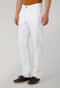 Blue Garment Dyed Cotton Silk 5-Pocket Trousers