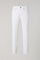 White Garment Dyed Cotton Silk 5-Pocket Trousers